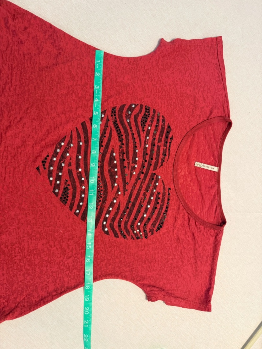 American Rag Red Heart Rhinestone Graphic Tee - Picture 4 of 5